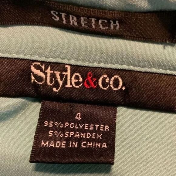 Style&Co Shirt Women's Size 4 Button Front Fitted Stretch Top Blue - Picture 5 of 5